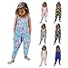 Kinder Jumpsuit Ärmellos Romper Spielanzug Bekleidung Einteiliges Blumenkleid mit Taschen Mädchen One Piece Floral Strap Overall Outfits T-Shirt Bodysuit Kleidung Sets