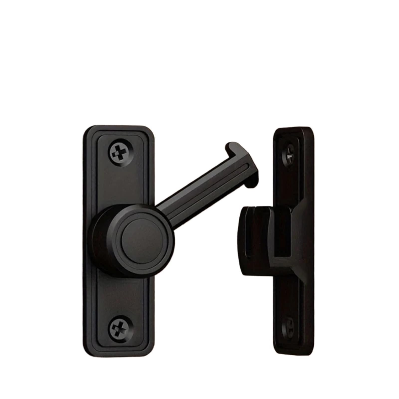 Gate Latch 2pcs Door Lock Guard Latch Bolt 90/180 Degree Toggle Latches Black Iron Barn Sliding Gate Locks Home Hardware(Black)
