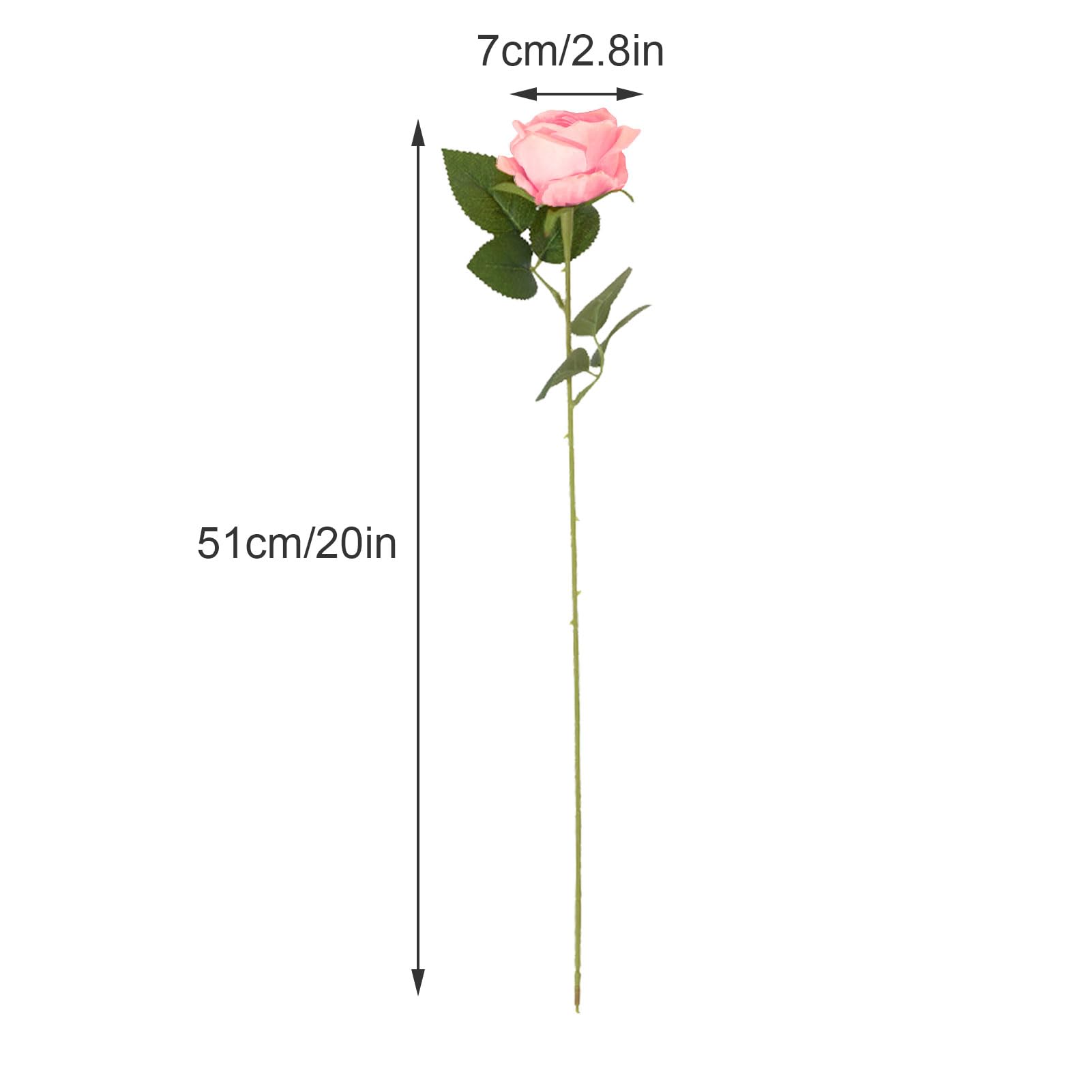Rose Artificiali Rosse Con Stelo Da 61 Cm - Fiori Finti In Seta Realistici Per Decorazione Casa E Matrimoni - 4