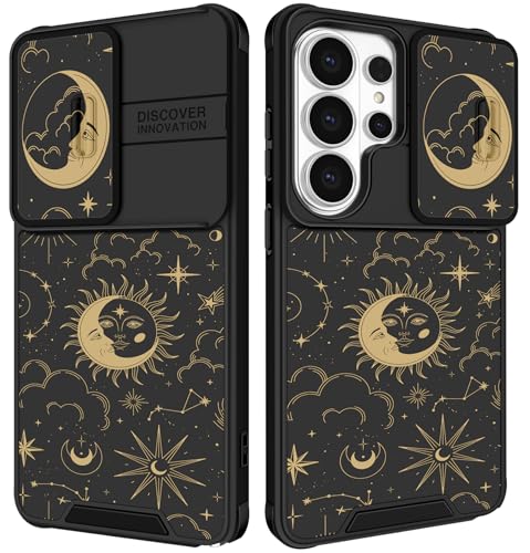 Funermei for Samsung Galaxy S26 Ultra Case - Women Girls Cute Phone Cover Girly Aesthetic Stars Sun Moon Unique Design with Slide Camera Cover and Dual Protection Funda for Samsung S26 Ultra Case by Funermei - Used condition - US$5.78