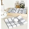 Chardin home Recycled Cotton Farmhouse Woven Kitchen Towels Set, Grey & White | 18x28 Inch Kitchen/Dish Cloths Set of 6 |Super Absorbent Reusable Hand and countertop Towels Ultra Soft Tea Towels