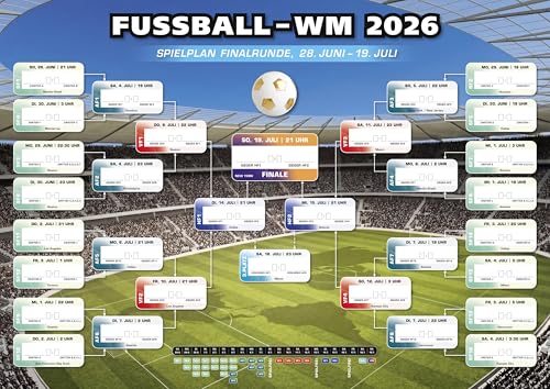 Henryks Fußball WM 2026 Spielplan Übersicht Gruppenphase und Finalphase Ergebnisse Eintragen (1 DIN A3 gefaltet)