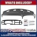 DashSkin Dash Cover Kit with Bezel Skin Compatible with 99-01 Dodge Ram 1500 (99-02 Ram 2500 & 3500) in Agate Grey - Hard Molded Plastic Dashboard Cap