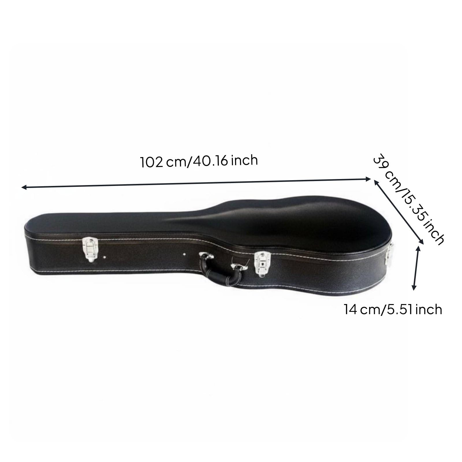 predolo Custodia Protettiva Chitarra Acustica Custodia Rigida Valigetta Rigida Astuccio Trasporto con Maniglia Ergonomica E, Custodia Per Chitarra Classica 39 Pollici, Array, Nero