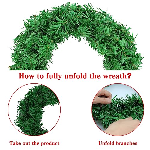 Christmas Wreaths For Front Door Outside, Wreaths For Christmas Decorations,12" Canadian Artificial Pine Christmas Wreath For Christmas Day Party,Unlit Wreaths For All Seasons (Set Of 1, 12") #TOP2