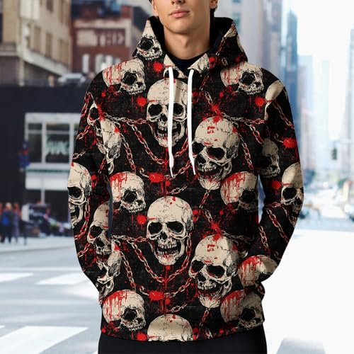 LOAIHA Men's Marble Print Pullover Hoodie Artistic Streetwear Sweatshirt with Drawstring Hood Kangaroo Pocket4