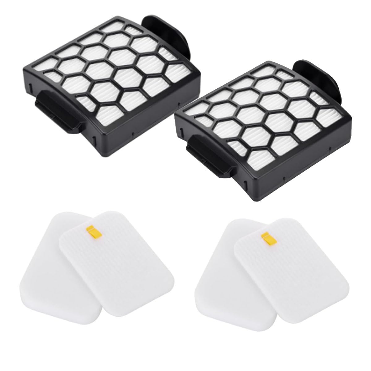 2 Foam Filter + 2 Hepa Filter Parts Replacement for Shark NV255 NV251 NV150 NV151 ZU62 ZU62C ZU60 ZU102