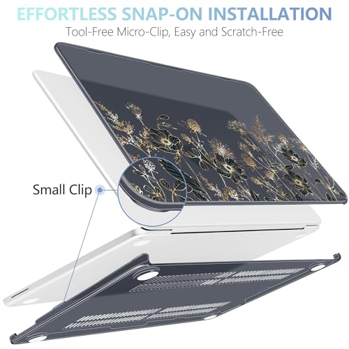 MEEgoodo Printed Case for New MacBook Neo 13 inch 2026 Release(Fit Model A3404), Laptop Hard Shell Cases with Keyboard Skin & Screen Protector & Webcam Covers, Golden Flowers & Herbs by MEEgoodo - Used condition - Image 4