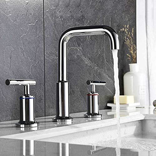 Robinet d'évier design or rose 3 trous pour rénover une salle de bain familiale