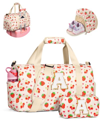 Elilier Birthday Gifts for 6-10 Year Old Girl, Girls Duffle Bag, Letter A
