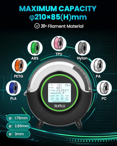 Image of SUNLU Official Filament Dryer S2, for PLA PETG ABS Filament, Black
