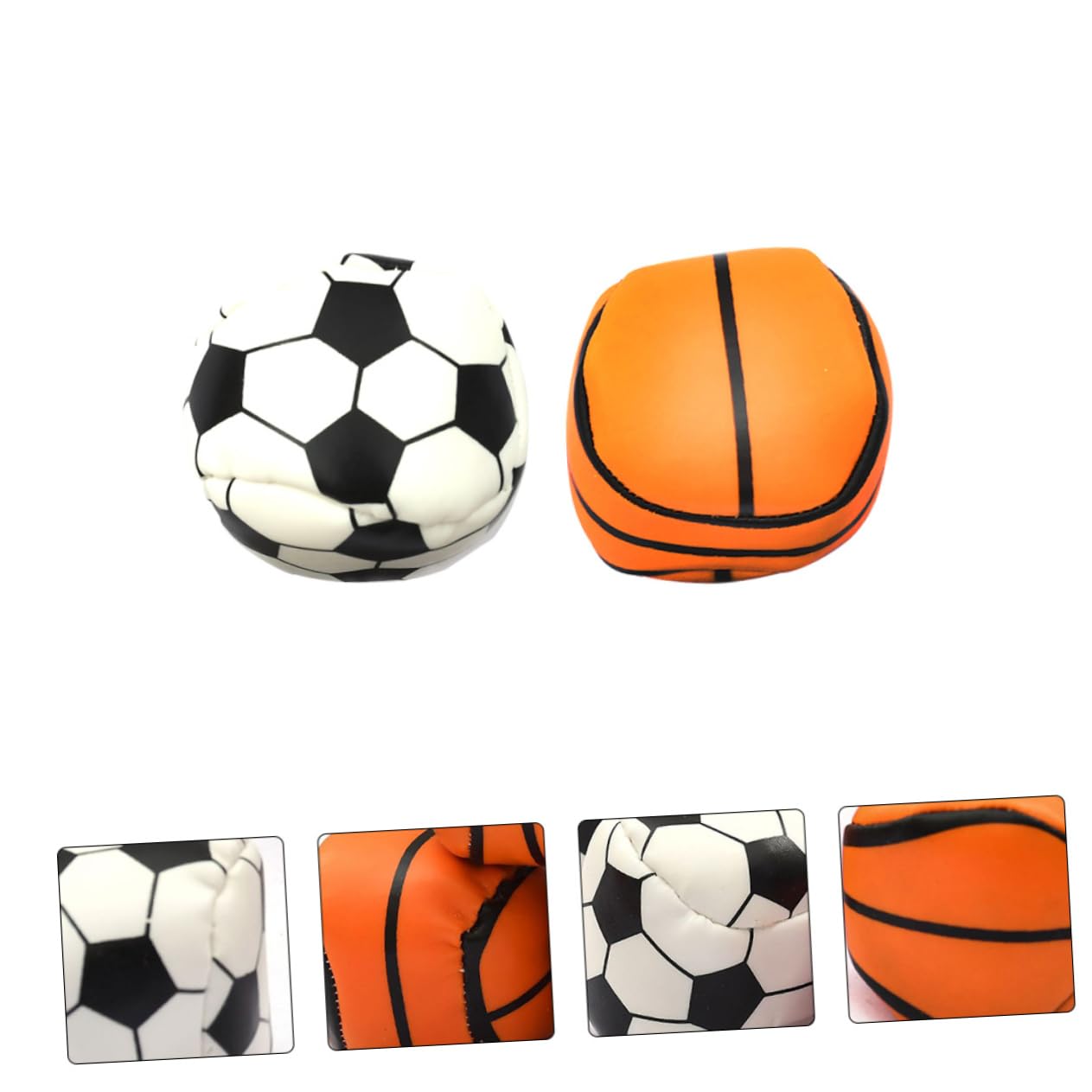 ibasenice 12pcs Hand Sewn Leather Basketball Football Shaped Sandbags Outdoor Boys and Girls Game Toy