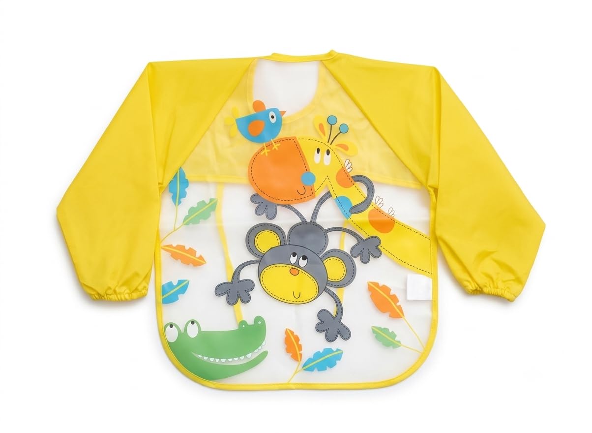 wavva Wavva® Long Sleeve Baby Bib Cum Apron, Full Sleeve, Toddler's Leak-Free Baby Bib with Sleeves, Washable/Lightweight/Wipe able, Baby Feeding Essential, 1-5 Year, Bib Shirt.-picture-12