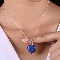 Vista 5 de Collar con colgante de corazón GemInspire para mujer, collar de gemas, colgante en forma de corazón, collar de cristal de corazón, cristal curativo