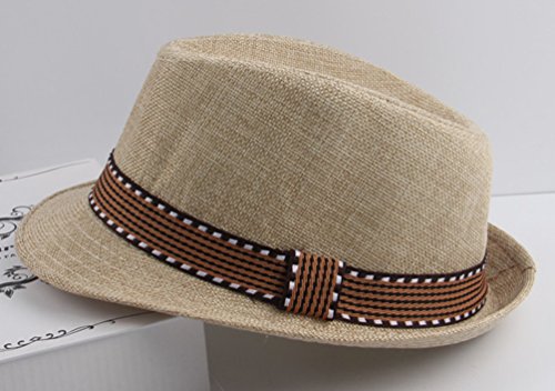 Eachever Kid Boys Fedora Hat Jazz Cap Cotton Photography Trilby Top Sun Hats Beige #TOP2