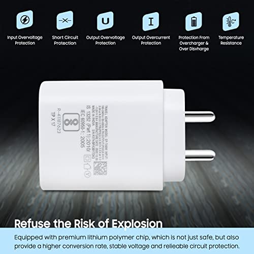 Image of 25W USB Type C Super-Fast PD Charger Adapter for Samsung Galaxy S24 S23 A14 M14 F14 F54 M53 F23 M33 A34 A54 S22 S21 M54 F62 A13 M23 S23 Ultra 5G Cellular Phones Travel Quick Adaptor, White