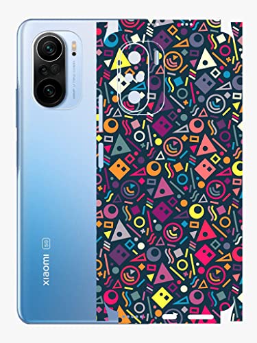 Image of AtOdds - Mi 11X Pro Mobile Back Skin Rear Screen Guard Protector Film Wrap (Coverage - Back+Camera+Sides) (Shapes Graffiti)