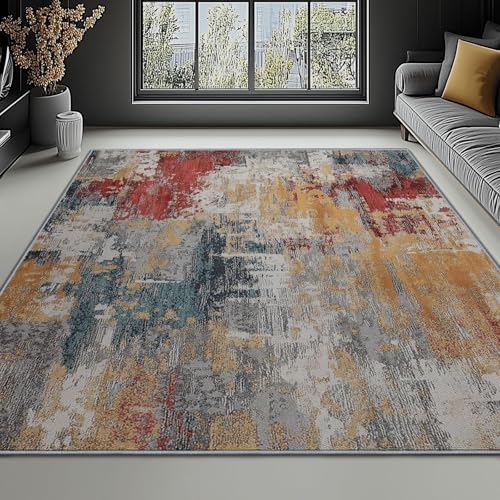 Tapis design abstrait chic shabby lavable et doux pour salon - 2