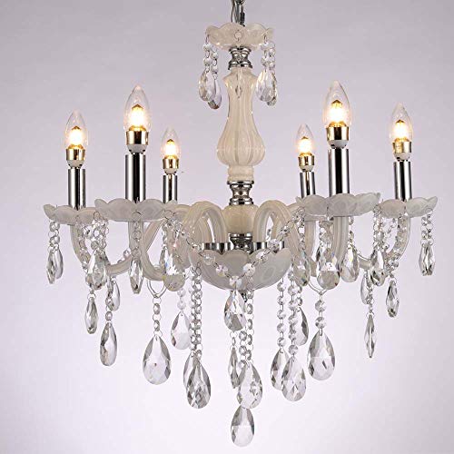 Flash Deals - 50% OFF Modern Contemporary Chandeliers, Hanging Pendant Ceiling Light, K9 Crystal Raindrop Chandelier Lighting for Living Room Dining Room Hotel Showroom, 6-Lights