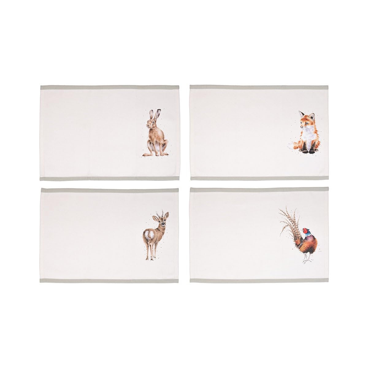Wrendale Designs - Woodlanders' Set of Four Woodland Animal Fabric Placemats
