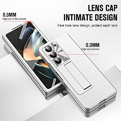 Coque Samsung Galaxy Z Fold 5 évite les bris d'écran avec cuir argenté - 7