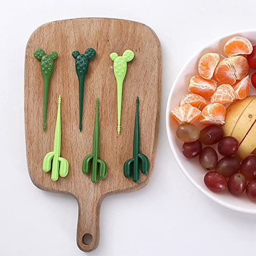 Image of Street27 10Pcs Cute Animal Bento Forks - Dessert & Cake Forks (6pcs Cactus)