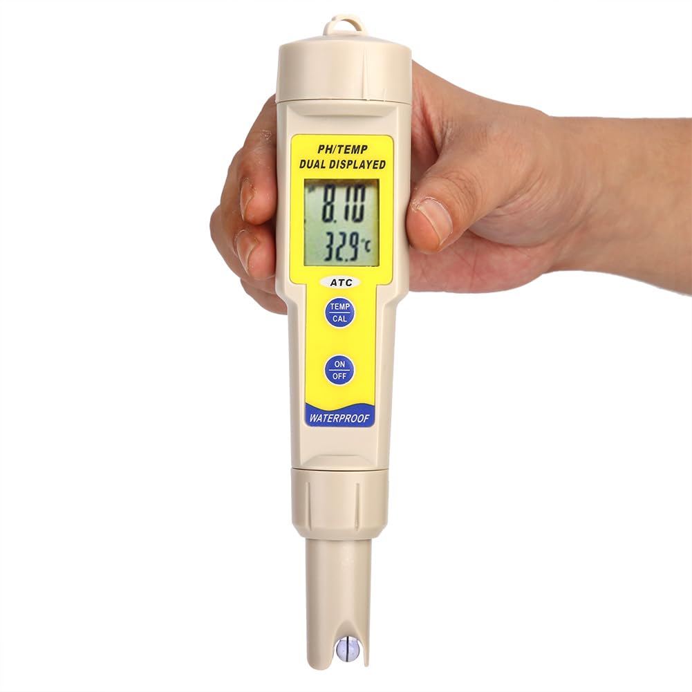 pH-metr cyfrowy, precyzyjny tester pH do gleby, wody, akwarium, z automatyczną kompensacją temperatury, zakres pH od 0,00 do 14,00, akumulator