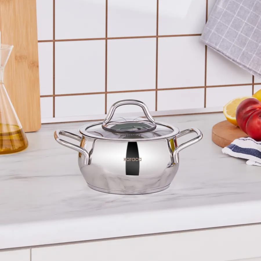 Karaca Emirgan 14cm Stainless Steel Stockpot with Lid - Silver - Image 3