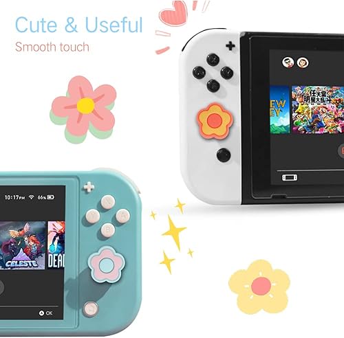 Miniatura 2 de PERFECTSIGHT Agarre para el pulgar Switch, lindas tapas de joystick para Nintendo Switch, 4 piezas de cubierta para pulgar para Switch LiteOLED,