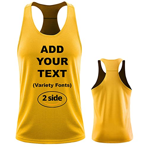 DEYI Add Your Logo Men's Athletic Compression Under Base Layer Sport Tee,Yellow S