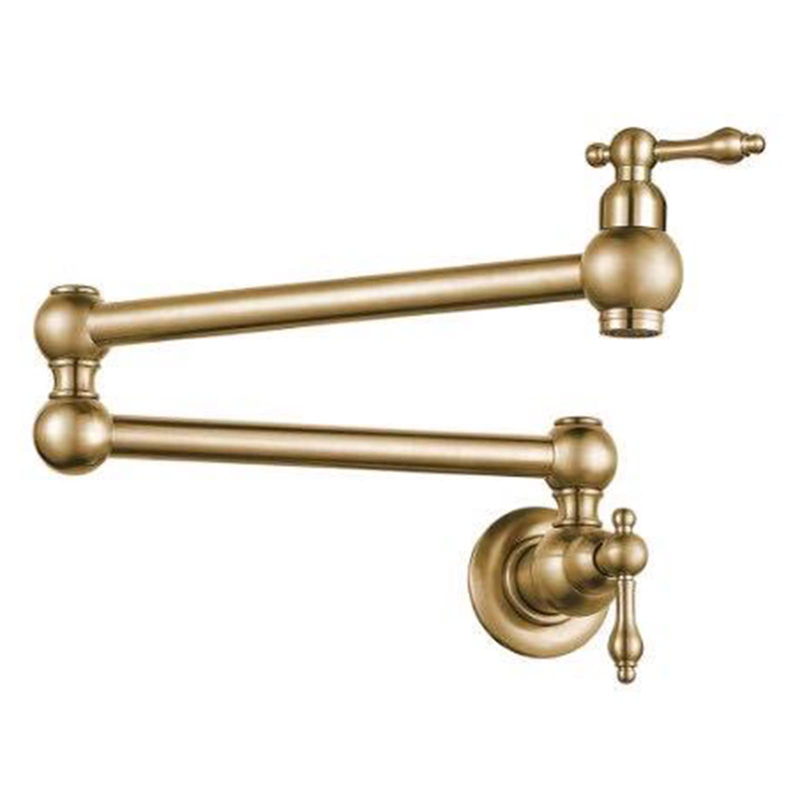 Grifo mezclador de latón para fregadero de cocina con montaje mural
