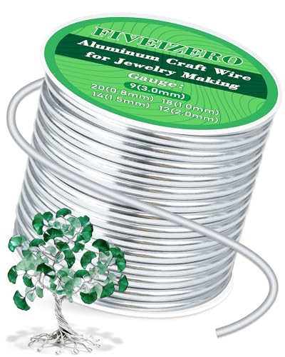FIVEIZERO 9 Gauge Aluminum Craft Wire 33ft Armature Wire for Sculpting Bendable Metal Wire for Jewelry Making Wire Wrapping Floral Sculptures Clay & Christmas Ornaments Crafting(Sliver)