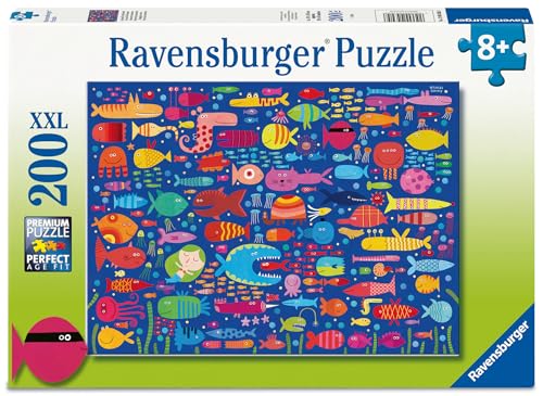 Ravensburger Funny Fish Friends Puzzle XXL 200 pièces pour enfants de 8 ans et plus