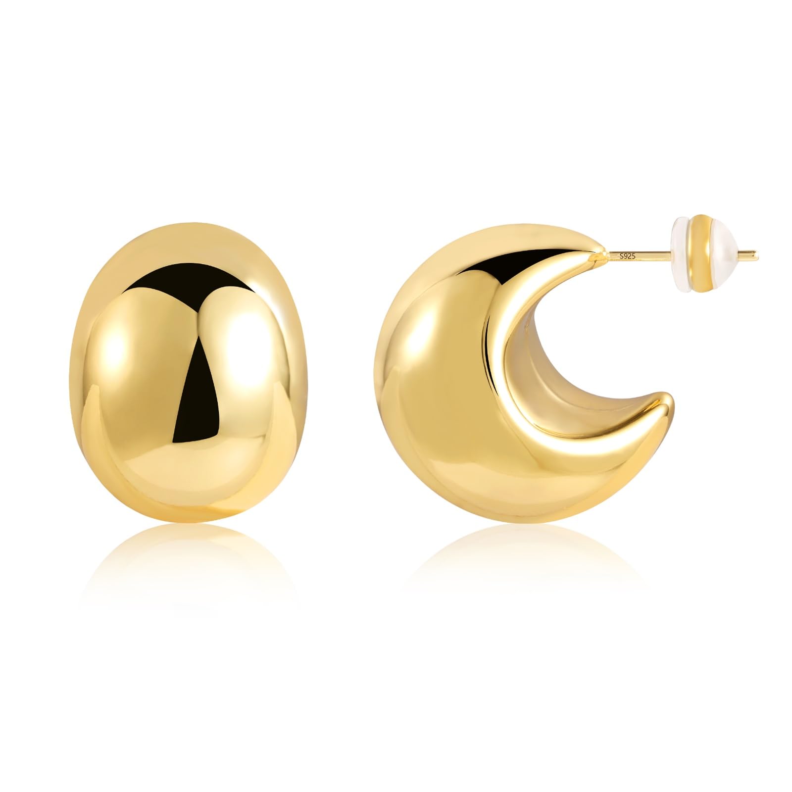 BOUTIQUELOVINPendientes Gota Acero Inoxidable 18K Oro Chapado Lagrima Dupes Teardrop Earring