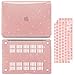 Anban Compatible with MacBook Air 13 inch Case 2022 2021 2020 2019 2018 M1 A2337 A2179 A1932, Glitter Plastic Hard Shell+Keyboard Cover+Screen Protector for MacBook Air 13.3 inch Case, Shiny Rose Gold