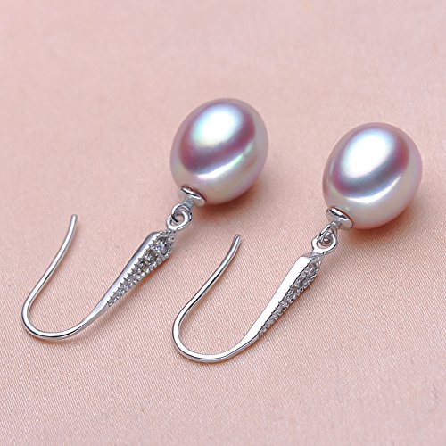 Boucles d'oreilles perles d'eau douce naturelles bijoux argent 925 - 3