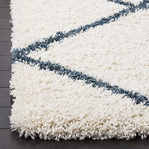 Image of Super Ultra Modern Soft Shaggy Handcrafted Anti-Skid Silk Touch Carpet, Size 6x6 Feet Square, Color Ivory & SLATEE