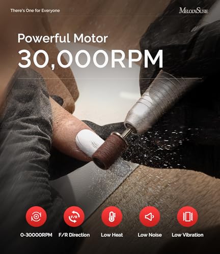 Image of MelodySusie Multifunctional Nail Drill SC320G with Bit & Handpiece Storage | 30000RPM,4000mAh Battery,8-12h Runtime,30 Speed Levels,LED Display,Nail Shaping,Gel Removal