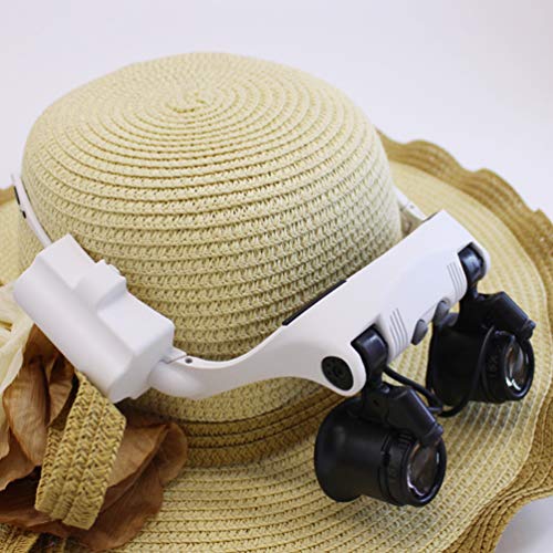 UKCOCO — Amplificador de cabeça com lupa de cabeça de plástico com lentes de arte, dispositivo de re