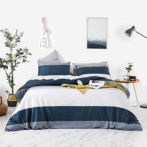 Navy Striped Duvet Cover