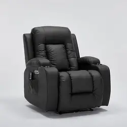 Poltrona do Papai Reclinável Elétrica Austin com Massagem Aquecimento entrada USB/USB-C PU Preto G94 - Gran Belo