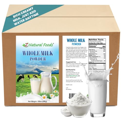 Image of Z Natural Foods Premium Whole Milk Powder - Pasteurized Dry Milk, 55 lb
