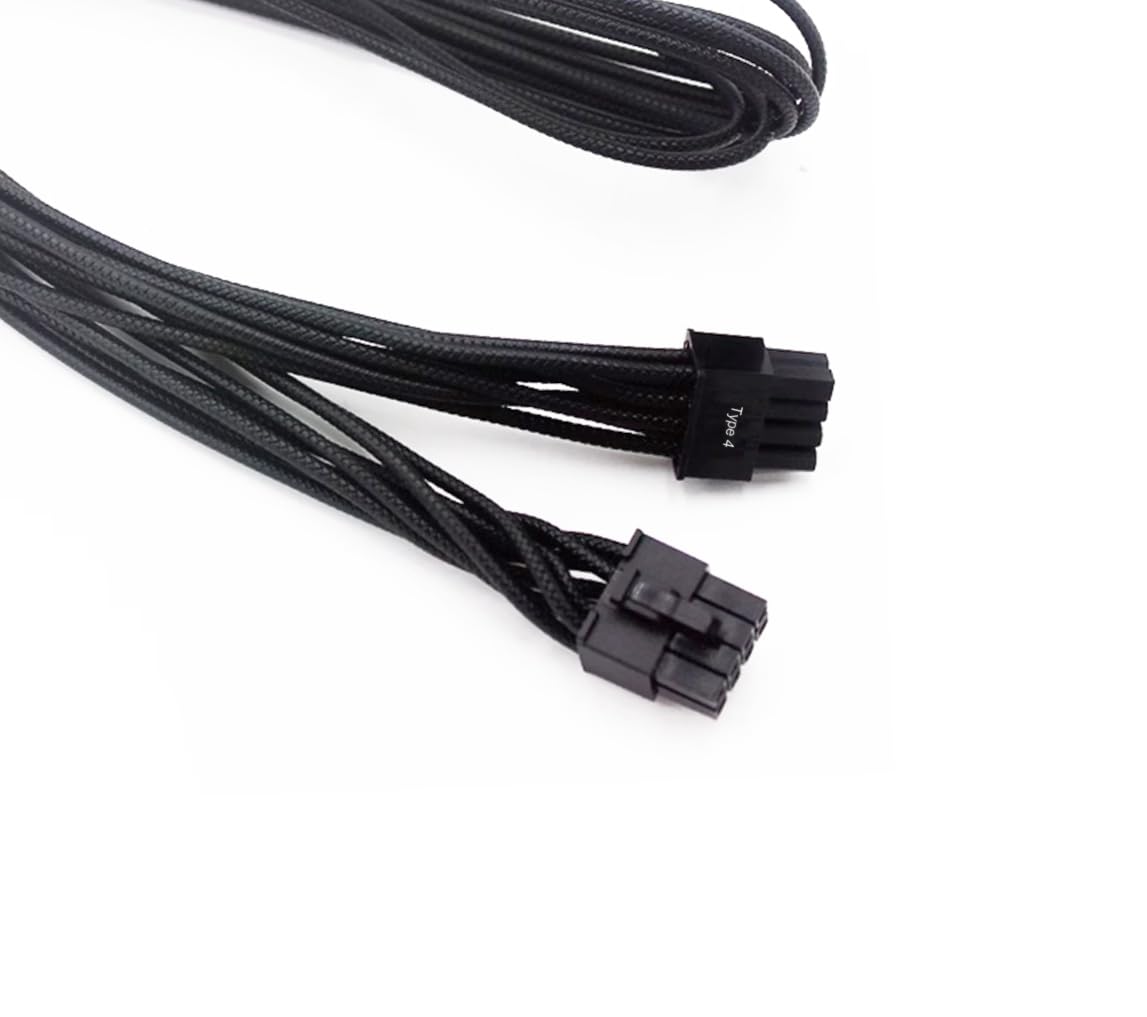 Pojedynczy kabel PCIe do zasilacza Corsair, proces wytłaczania, kable PCIe (podwójne złącze 6+2-pinowe), czarny