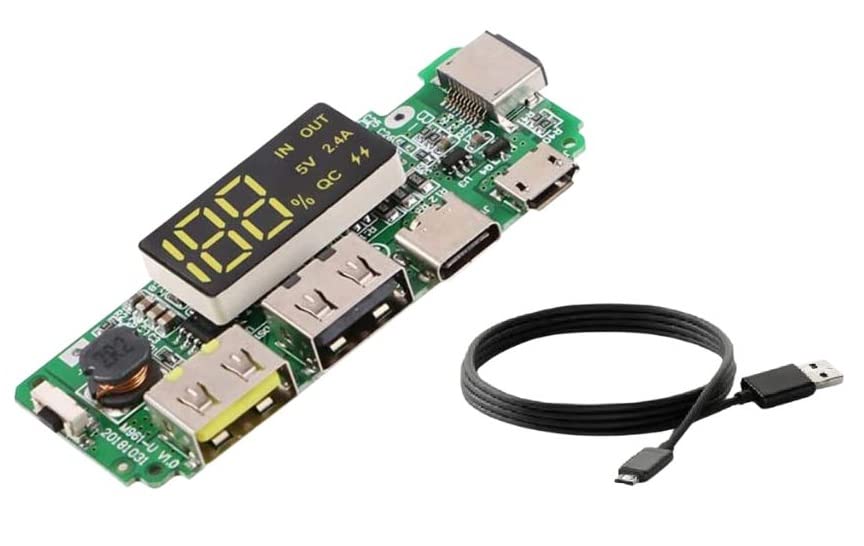 ERH India 18650 Charger Board Lithium Battery Charging Module Dual USB 5V 2.4A Mini Type-C Module with Data Cable for Multiple Applications, Automotive Systems, Power Tools etc.-image-19