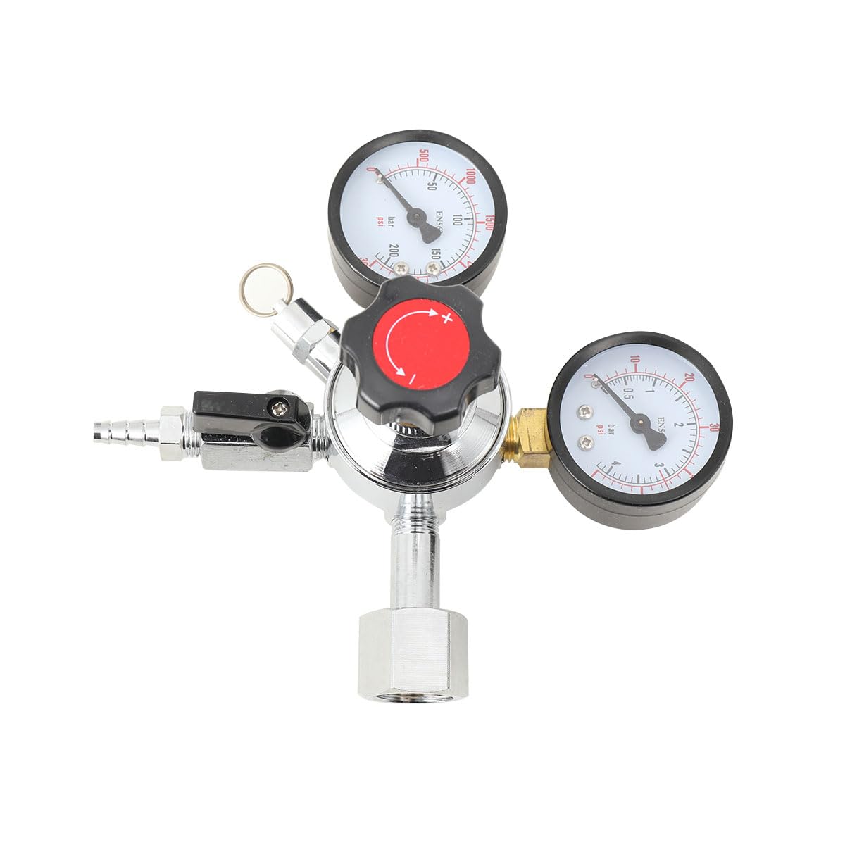 Druckminderer Co2,Druckminderer Gasflasche Co2 Bier,Adapter Keg Sicherheitstank Druck Co2 Regler Bier Soda Keg Druckentlastungsventil Home Brew Bier Gasleitung W21.8