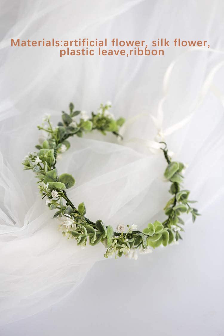 Ghirlanda Fiorata Per Bambina: Coroncina Di Fiori Artificiali Boho Con Nastro Regolabile. Perfetta Per Matrimonio, Halloween O Una Festa Fatata. (Fiore Bianco)