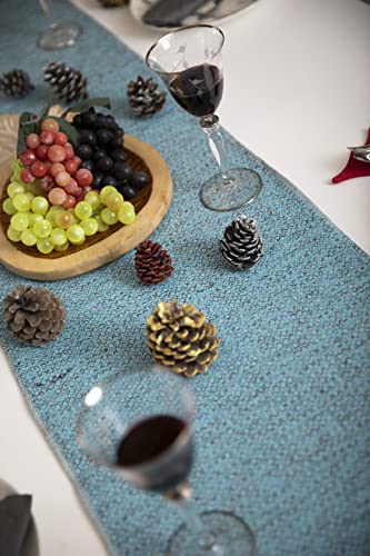 Smyrna Original Turkish Table Runner Vintage Series | 100% Cotton, 15 X 48 Inches | Vintage Farmhouse Table Runners For Home Dining Table Decor And Bohemian Wedding Decoration (Turquoise, 15" X 48") #TOP6
