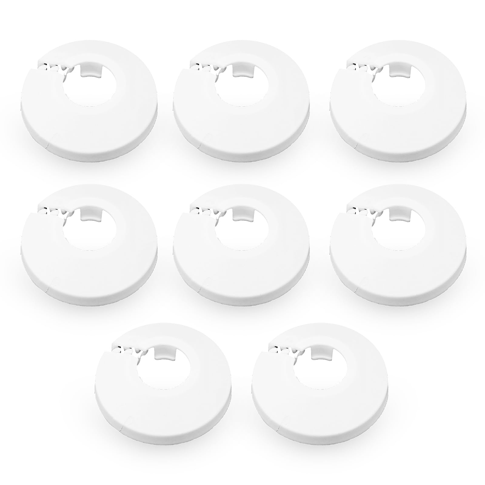 Thfaeyta 8 PCS Radiator Pipe Covers White, 17 mm Plastic Pipe Collars for Heating Pipes, Decorative Trim Rings for Home Radiators and Central Plumbing