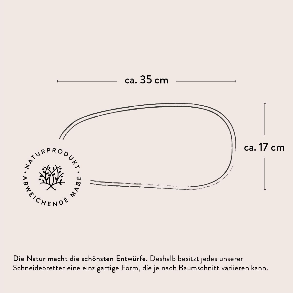 DAS OLIVENHOLZBRETT® Schneidebrett Olivenholz/Antipastibrett/Vesperbrett/Servierbrett/Chacaturieboard/Brotzeitbrett mit naturbelassenem Rand, / mit Loch zum Servieren 35cm