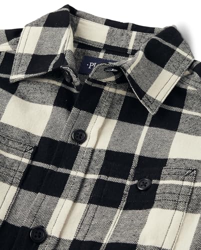 Image of The Children's Place Boys Long Sleeve Plaid Flannel Button Up Shirt